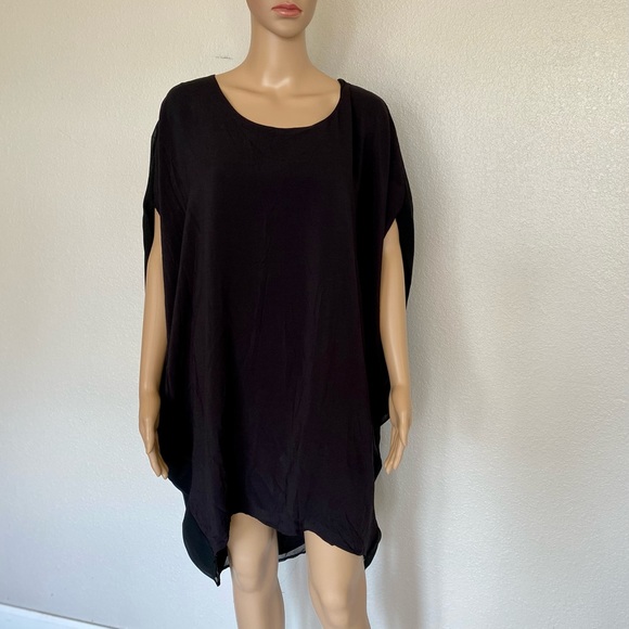 Bcbgmaxazria slouchy black rayon tunic dress size M New - Picture 1 of 3